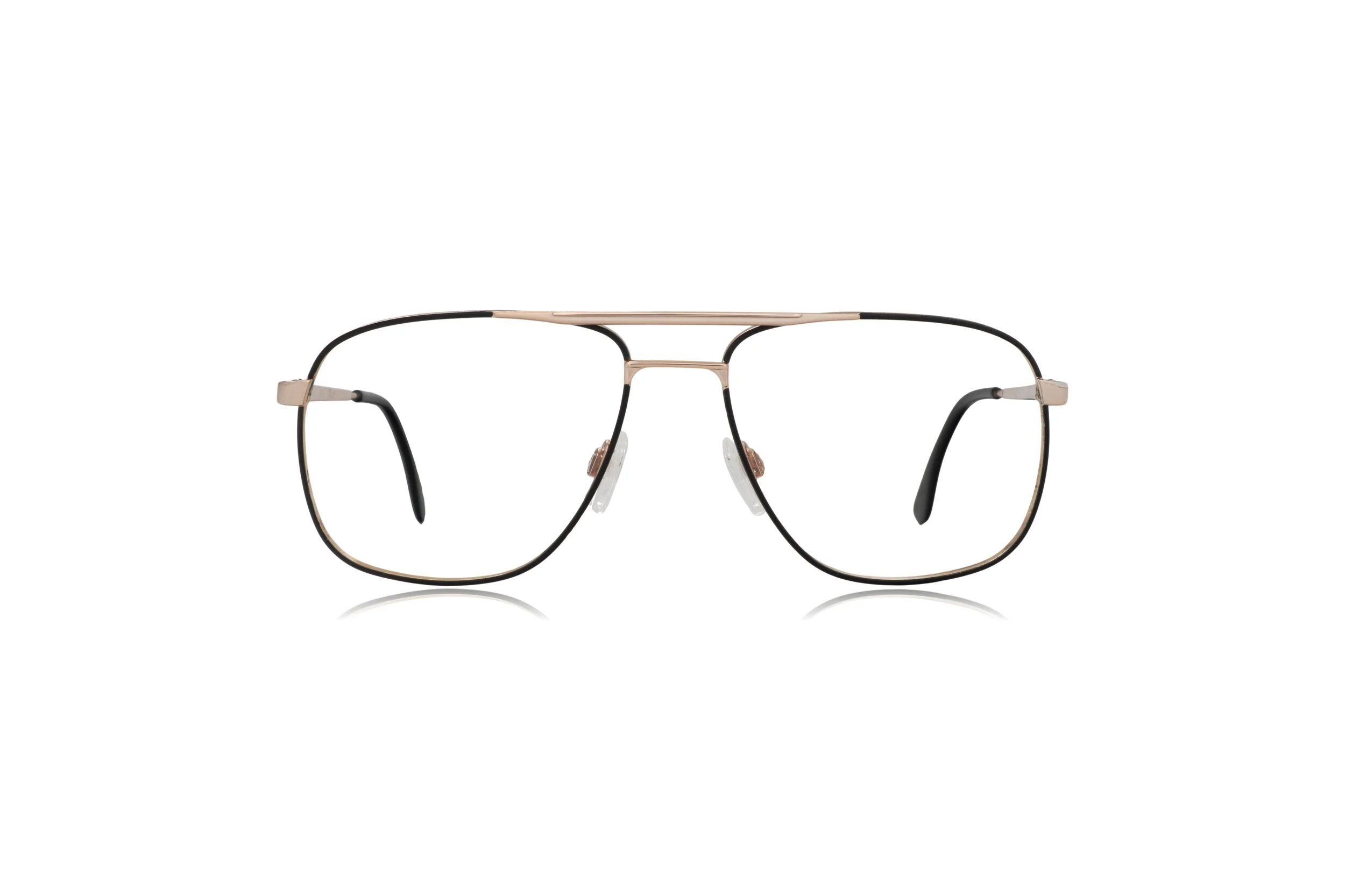 Original 80s Rodenstock 2739 Black Gold Vintage Aviator Glasses Frame Midnight Peep Eyewear